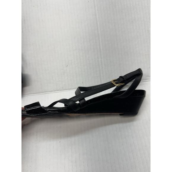 Cole Haan Sandals Black Strappy Leather Sandal Size 7 1/2 Medium - Picture 4 of 5